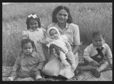 Photo of Mavis Booth and children