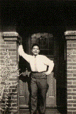 Basil outside his house in Coventry