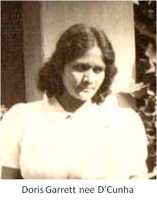 Rose sister Doris Garrett (nee DCunha)