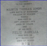 Tomb Stone of Martin Amor and Felix the mother of his children Jack, Frank and Agnes