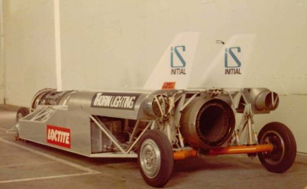 The early modle of Thrust 2 a Lightning on wheels