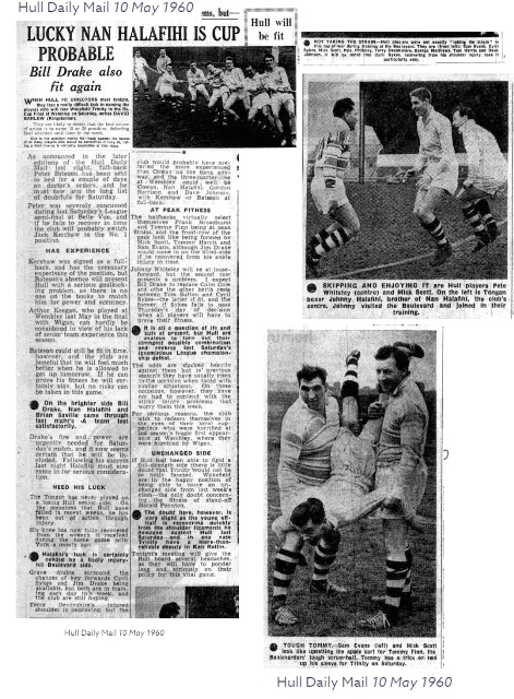Newspaper article prior to Wembley Match
